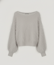 Riley | Soft Pink Fuzzy Knit Jumper
