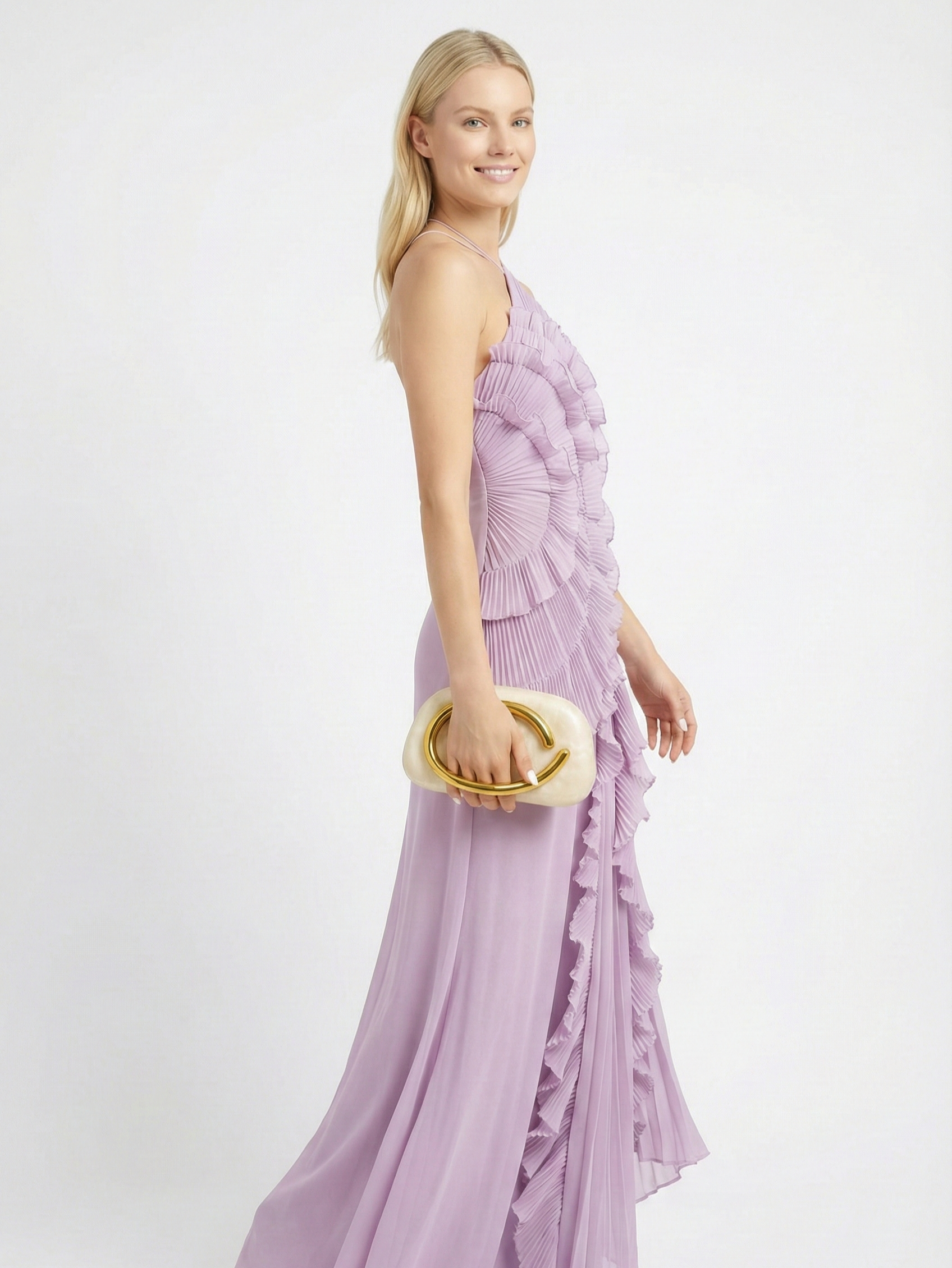 Catherine Ruffle Dress (Free Pearl Clutch) HORUS Catherine Ruffle Dress (Free Pearl Clutch) HORUS