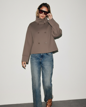 Clara | Manteau court à col montant Blend