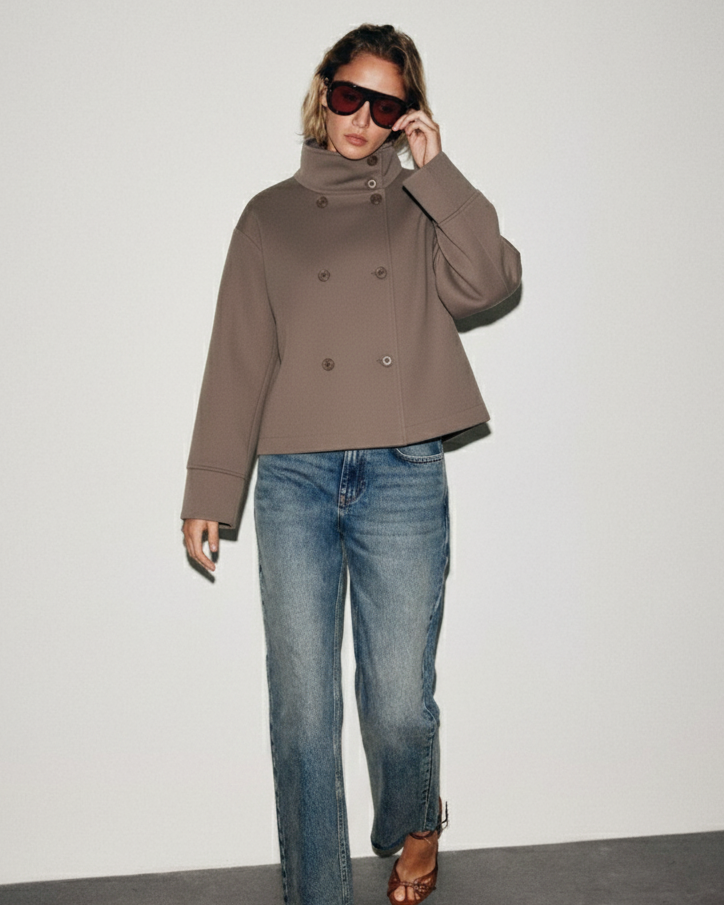 Clara | Manteau court à col montant Blend