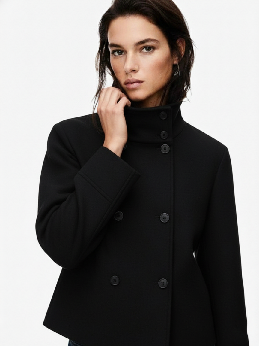 Clara | Manteau court à col montant Blend