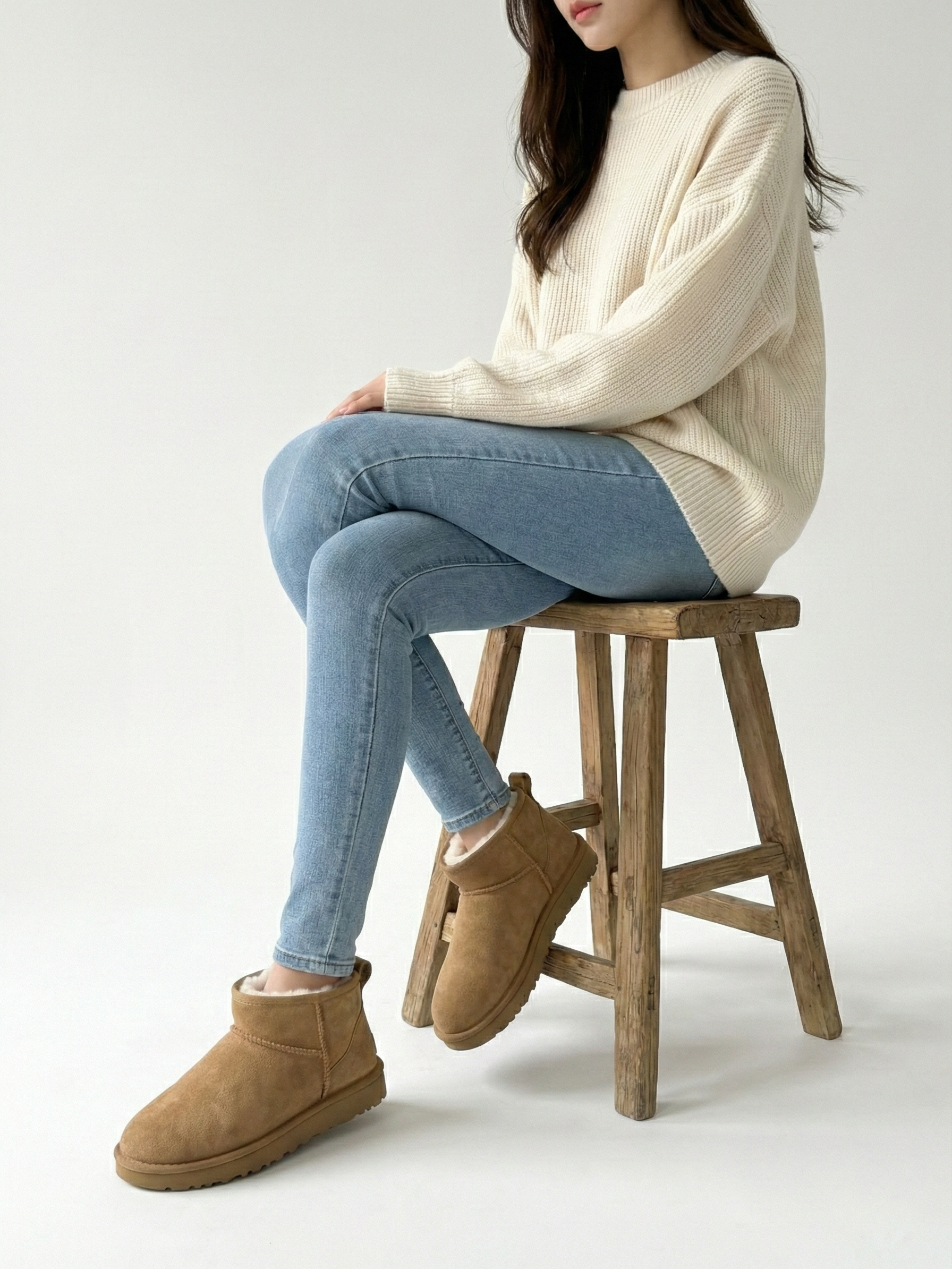 Suede-Effect Platform Boots with Faux Fur Lining