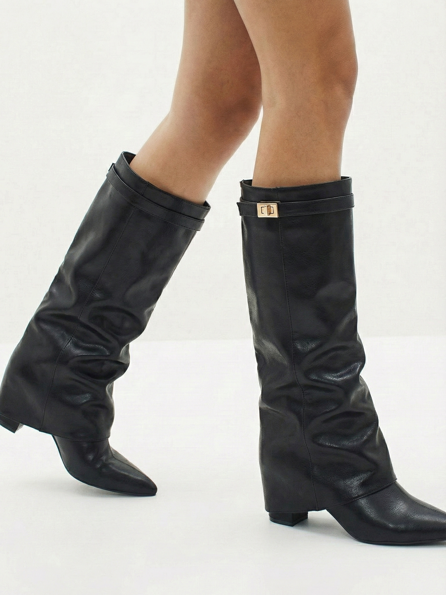 Leeds | Faux Leather High-Slouch Boot
