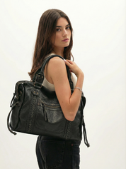 Arabell | Vintage Faux Leather Structured Tote Bag