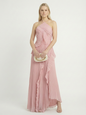 Catherine Ruffle Dress (Free Pearl Clutch)