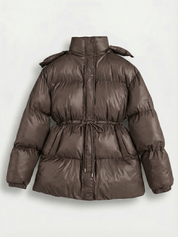 Maggie | Belted Puffer Jacket with High Neck