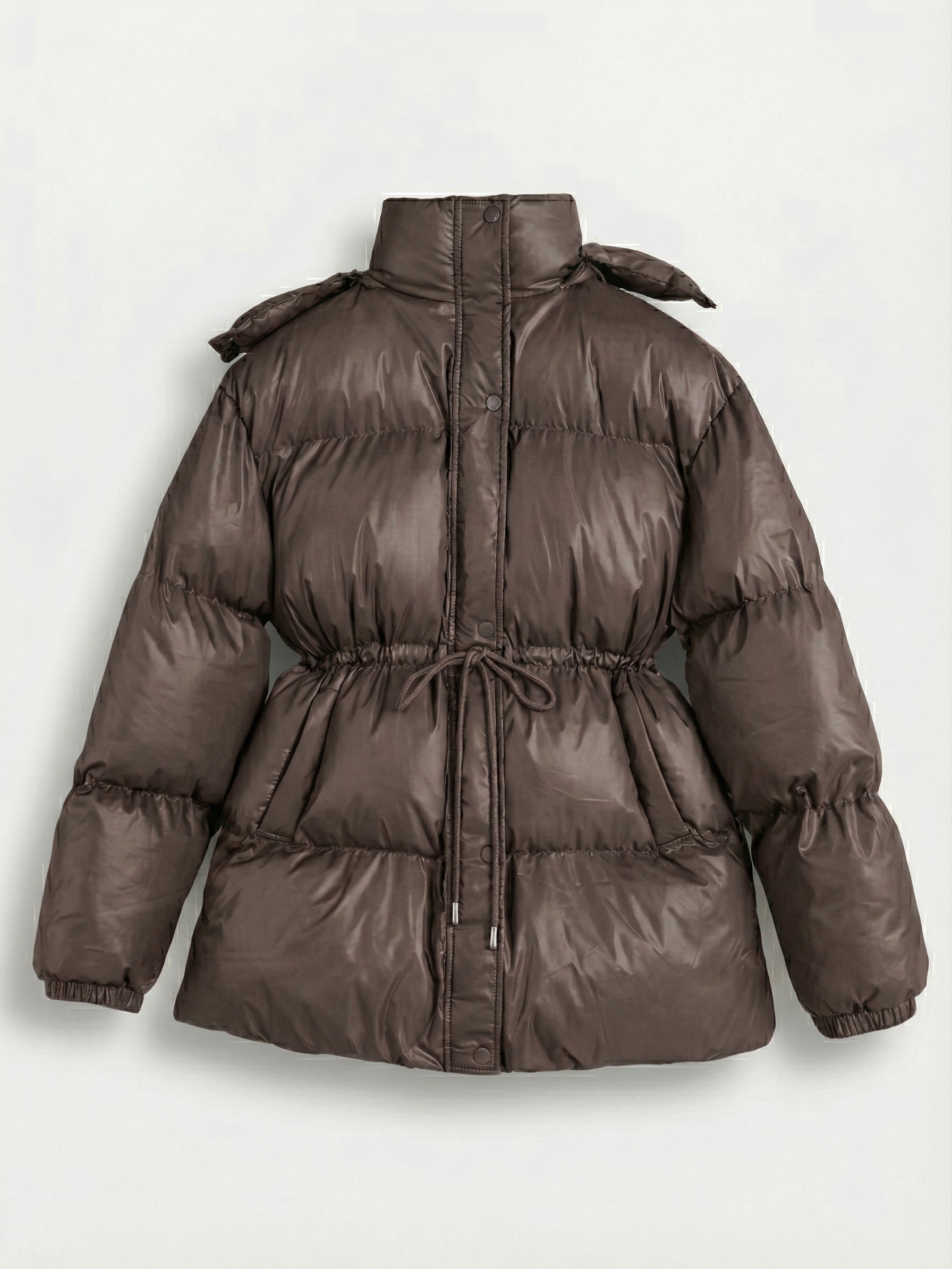 Maggie | Belted Puffer Jacket with High Neck