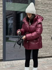 Maggie | Belted Puffer Jacket with High Neck