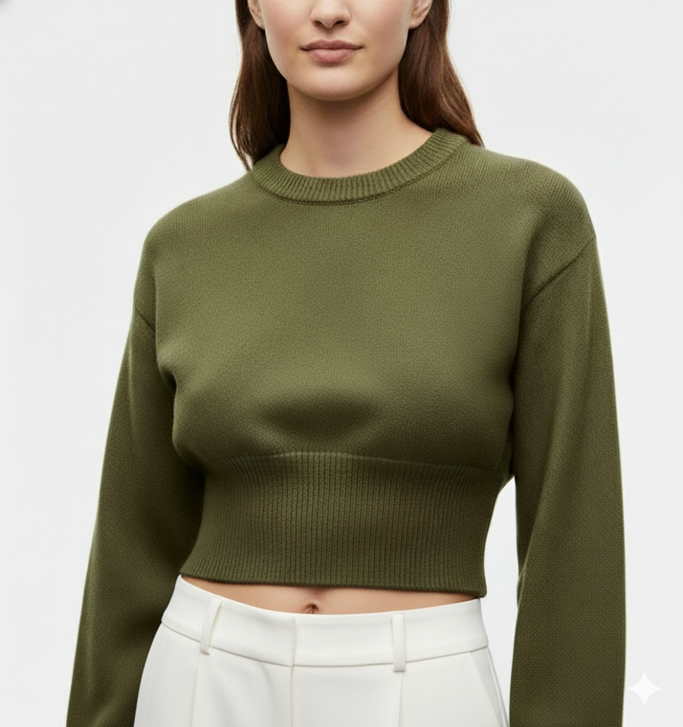 Elsie | Cropped Knit Sweater