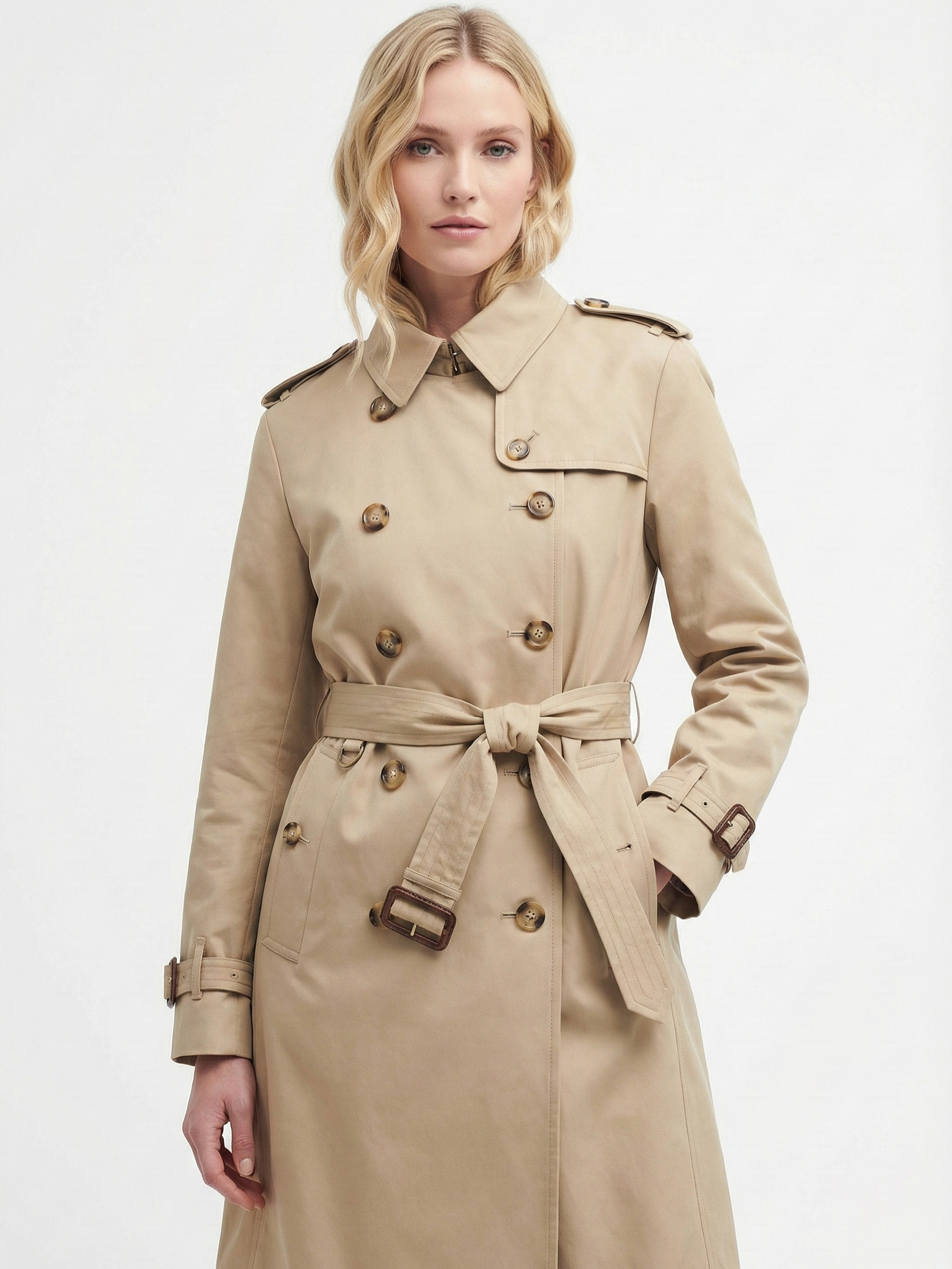 Letifen | Double-Breasted Belted Trench Coat