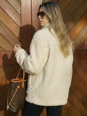 Maddy | Teddy Fleece Zip-Up Waterproof Jacket with High Neck