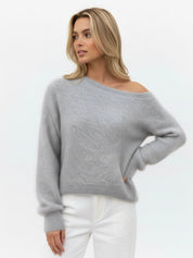 Riley | Soft Pink Fuzzy Knit Jumper