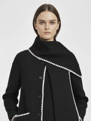 Nellie | Cape Coat with Contrast Trim