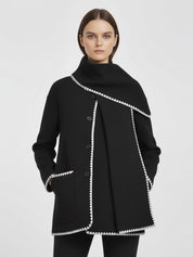 Nellie | Cape Coat with Contrast Trim