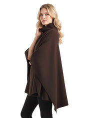 Alannah | Dark Brown Knit Poncho Cape