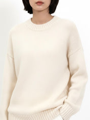 Hazel | Beige Wool-Blend Oversized Knit Sweater