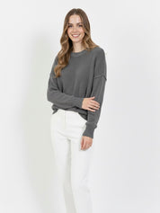 Hazel | Beige Wool-Blend Oversized Knit Sweater