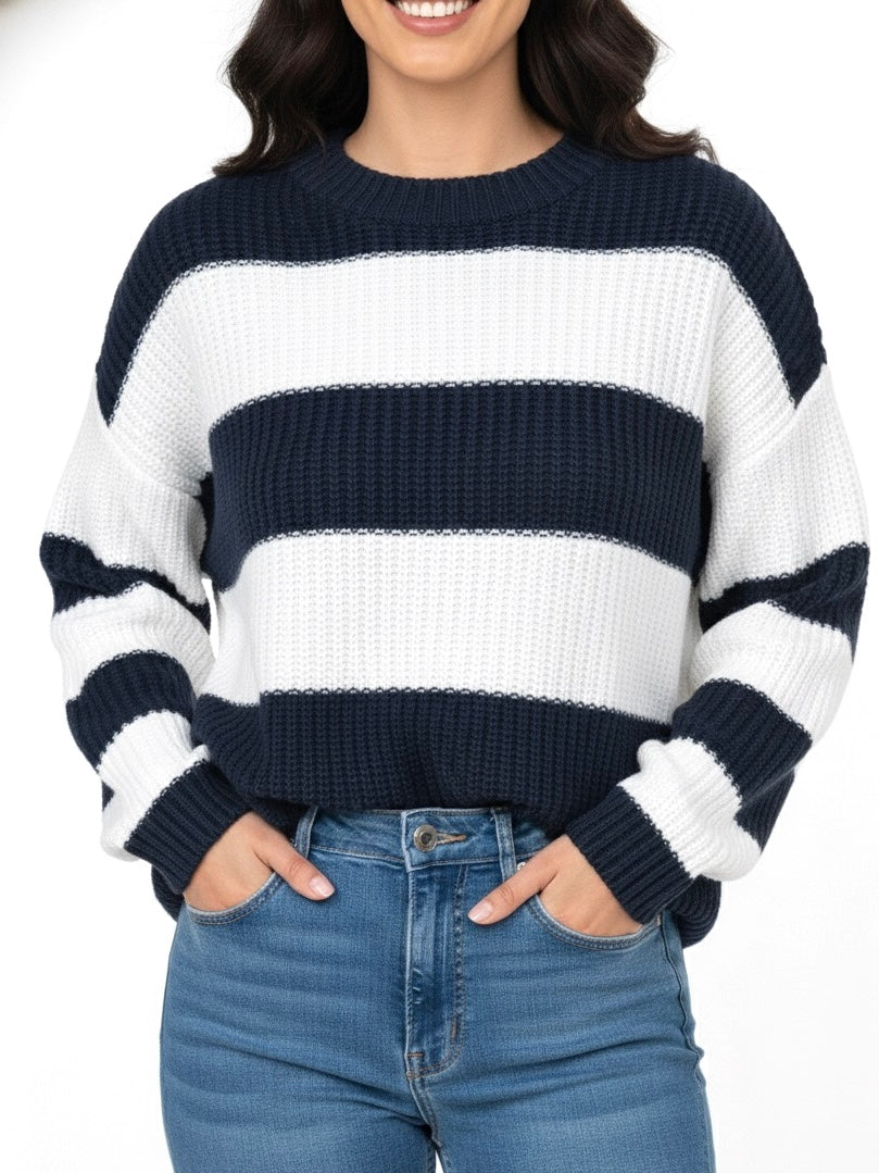 Emma | Striped Oversized Knit Sweater