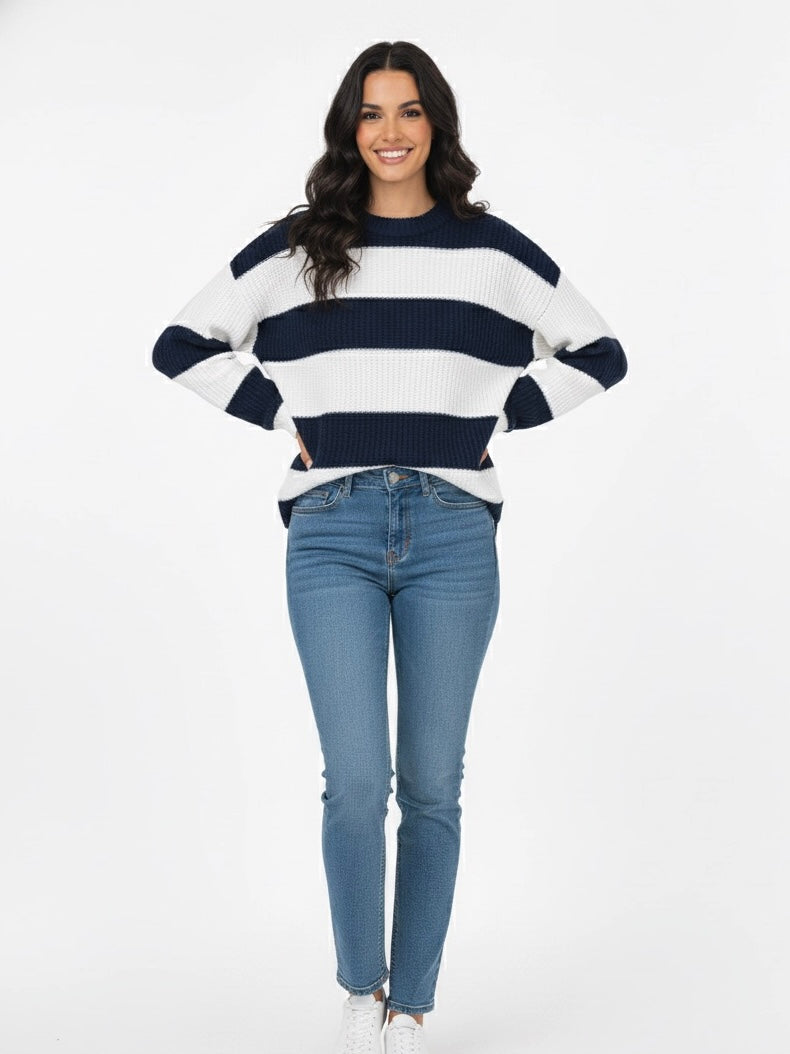Emma | Striped Oversized Knit Sweater