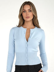 Nicole | Chemisier boutonné en maille crème