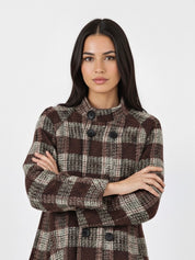 Rose | Checked Wool Double-Breasted Coat