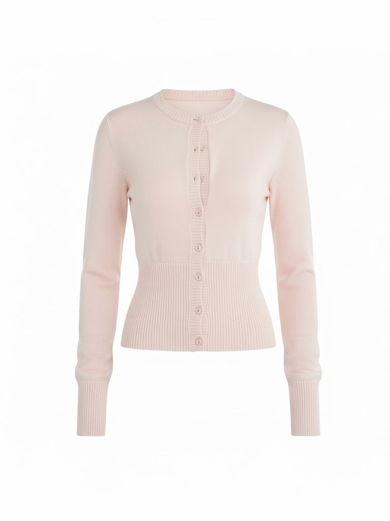 Nicole | Chemisier boutonné en maille crème