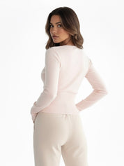 Nicole | Chemisier boutonné en maille crème