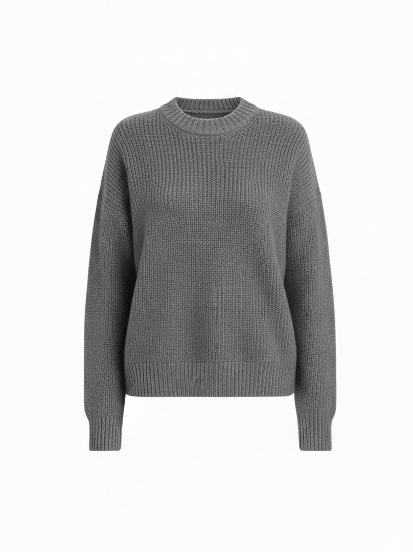 Hazel | Beige Wool-Blend Oversized Knit Sweater