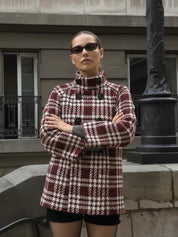 Rose | Checked Wool Double-Breasted Coat