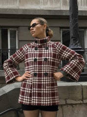 Rose | Checked Wool Double-Breasted Coat