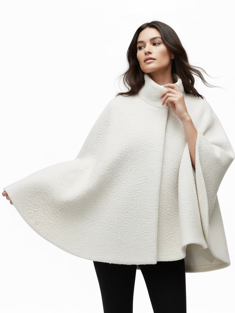 Willow | Textured Wool Cape Jacket