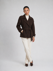 Camille | Brown Blend Cropped Trench Jacket