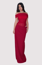 Maisy | Off-Shoulder Mesh Maxi Dress