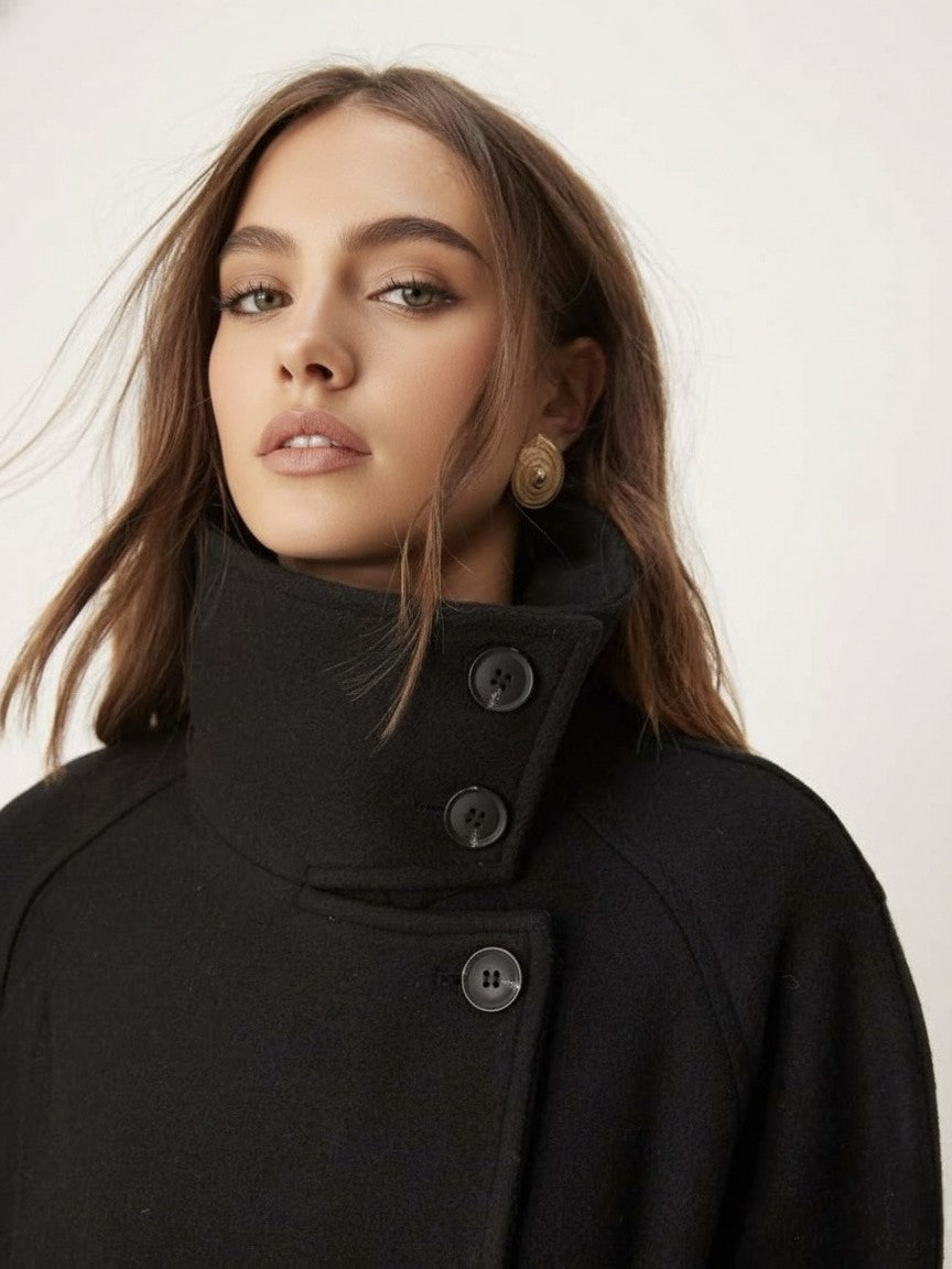 ジャケット・アウター high neck button design coat Martha | High-Neck Buttoned Jacket – HORUS