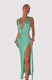 Chandria | Braided Maxi Dress with Split
