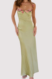 Lia | Floral Satin Maxi Dress
