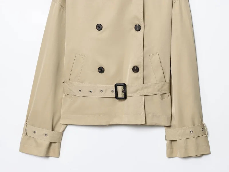 Emilia | High-Collar Belted Trench Jacket