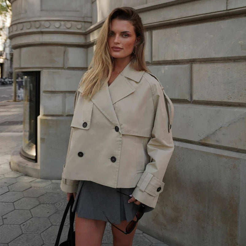 Ada | Short Double-Breasted Trench Jacket