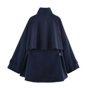 Charlotte | High-Neck Flared Cape Coat