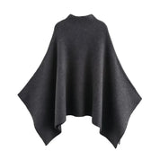 Alannah | Dark Brown Knit Poncho Cape