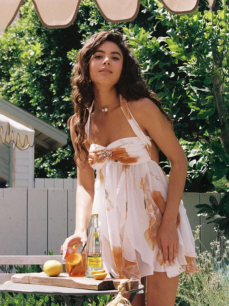 Lina | Ruffle Halter Dress