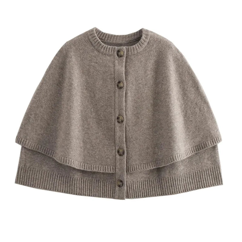 Blake | Wool-Blend Button-Up Cape Sweater