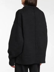 Hazel | Beige Wool-Blend Oversized Knit Sweater