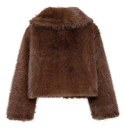 Ayla | Cropped Faux Fur Jacket with Wide Collar