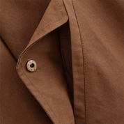 Sansa | Manteau long marron à boutons