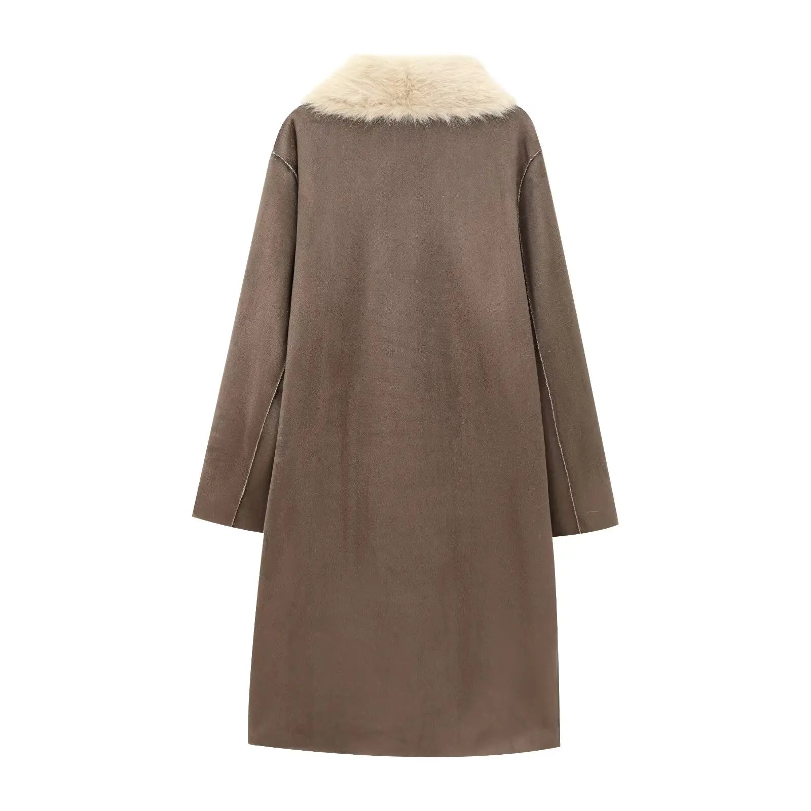 Sienna | Long Faux Fur Lapel Coat