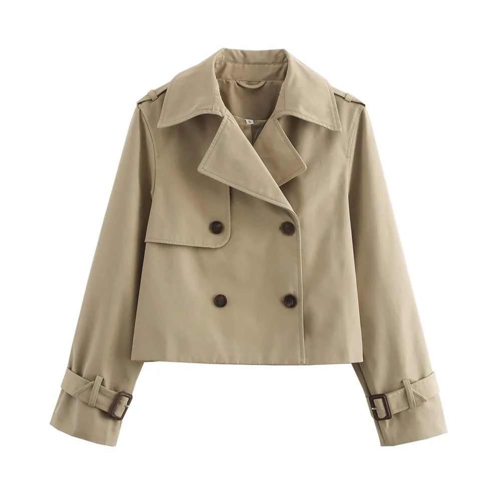 Cropped Double-Breasted Trench Jacket | Amelia