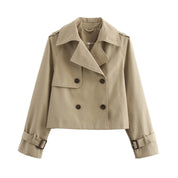 Cropped Double-Breasted Trench Jacket | Amelia