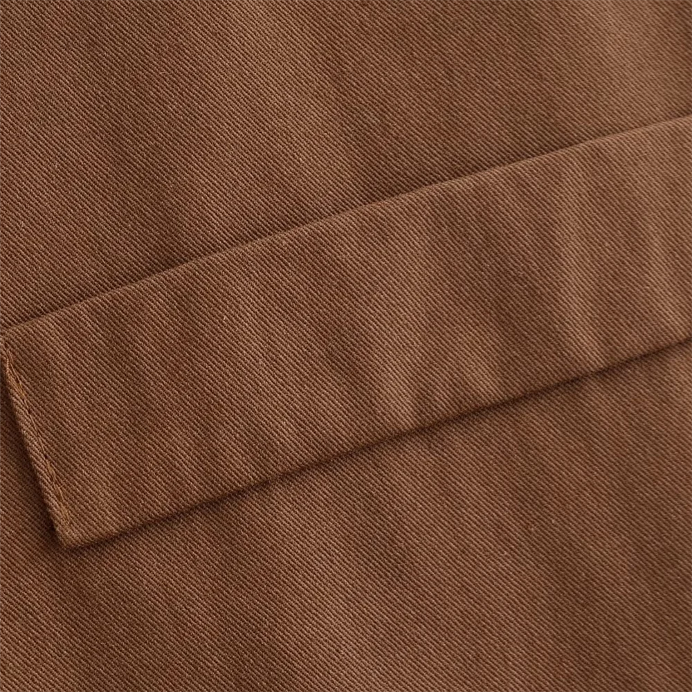 Sansa | Manteau long marron à boutons