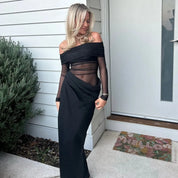 Demi | Long Sleeve Illusion Midi Dress
